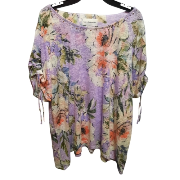 Alfred Dunner Short Sleeve Floral Blouse Size XL - Picture 1 of 5